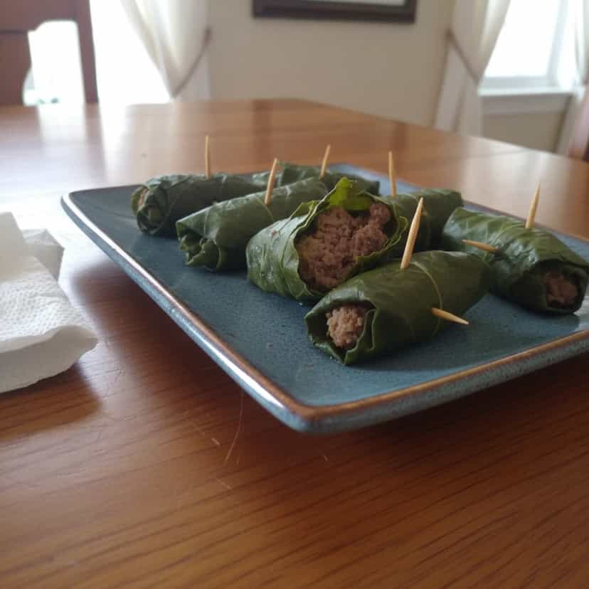 Foto deliciosa de Charutos de Couve Recheados com Carne Moída pronta para servir - Carnes & Frango