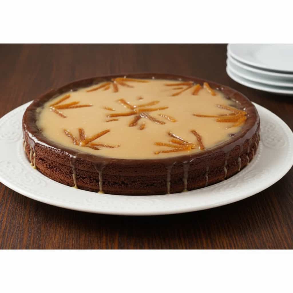 Cheesecake de Damasco com Ganache de Chocolate Meio Amargo