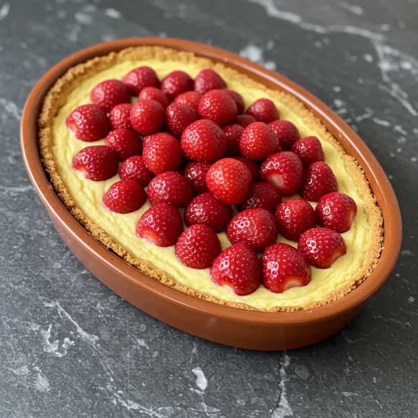 Foto deliciosa de Cheesecake de Morango com Castanha-de-caju pronta para servir - Tortas & Tortinhas