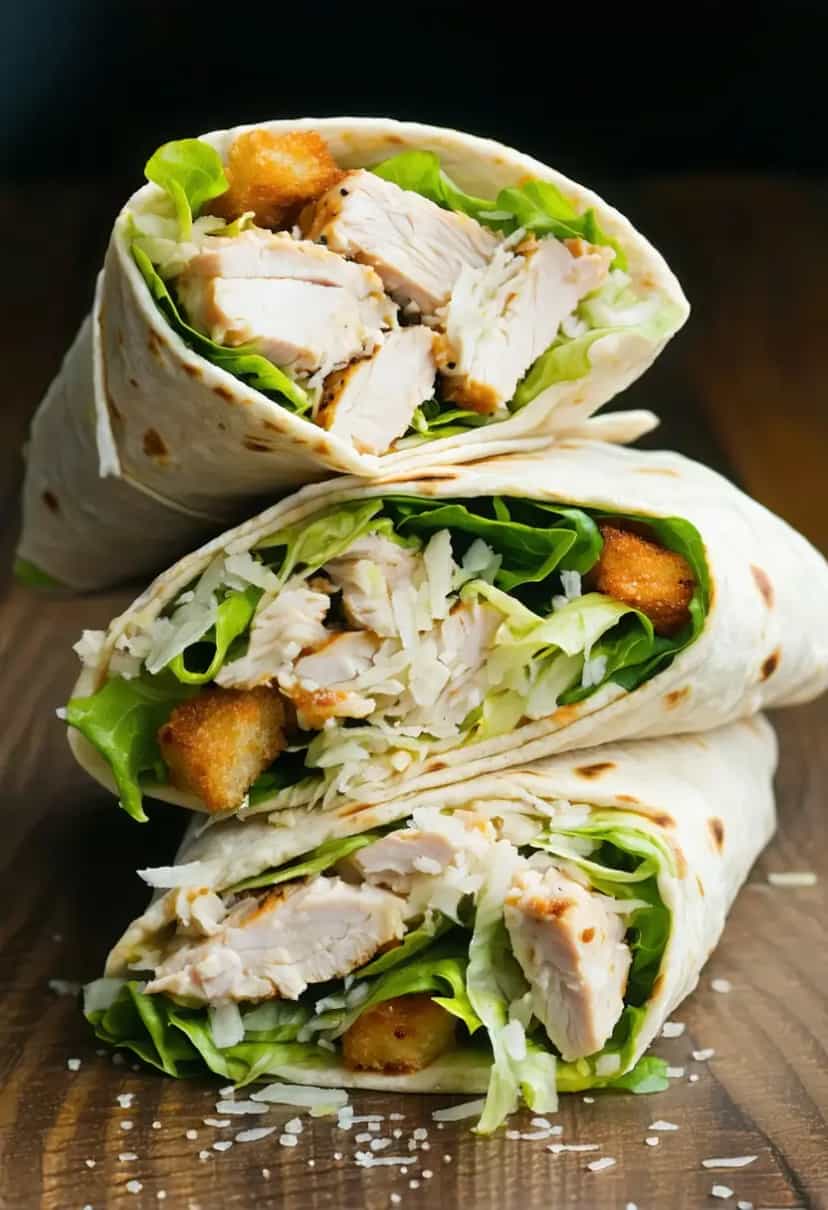 Foto deliciosa de Wrap Caesar de Frango pronta para servir - Outras Receitas