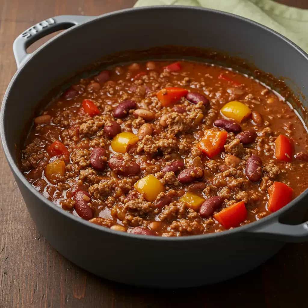 Chili de Carne com Creme de Iogurte