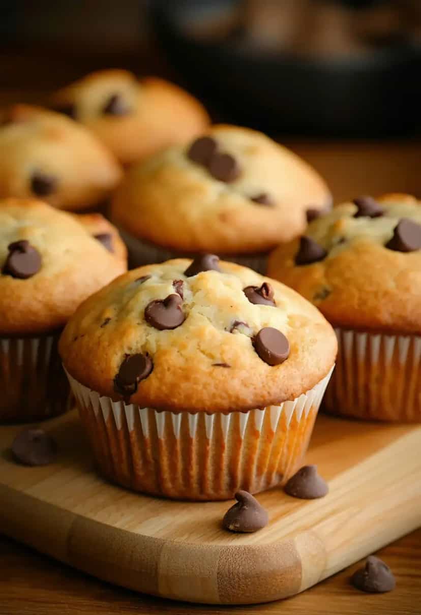 Foto deliciosa de Muffins com Gotas de Chocolate pronta para servir - Outras Receitas