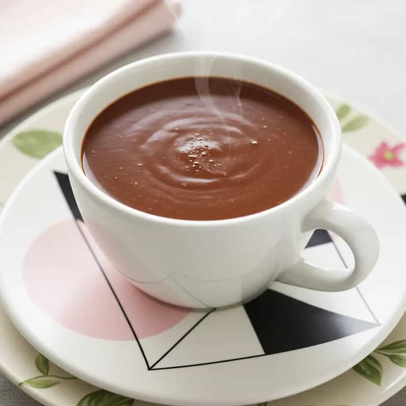 Foto deliciosa de Chocolate Quente Cremoso com Canela e Cravo pronta para servir - Bebidas Quentes