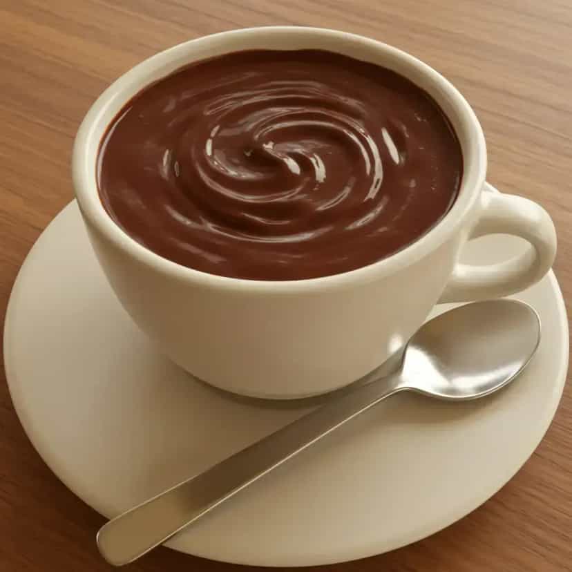 Foto deliciosa de Chocolate Quente Cremoso (sem leite) pronta para servir - Bebidas Quentes