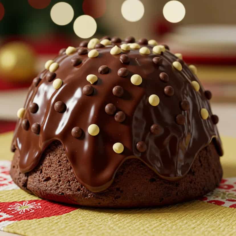 Foto deliciosa de Chocotone Recheado com Sorvete de Flocos pronta para servir - Doces Gelados & Sorvetes