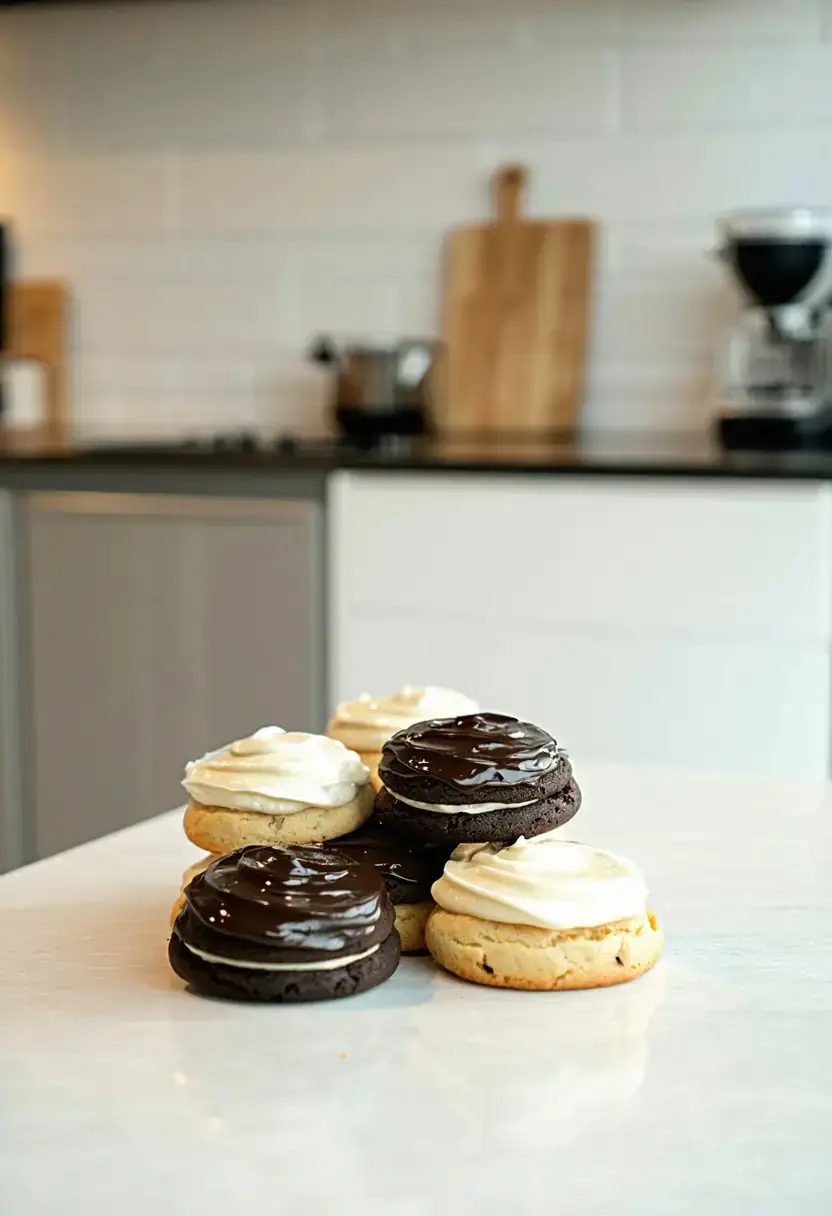 Foto deliciosa de Biscoitos Clássicos Preto e Branco pronta para servir - Chips & Biscoitos