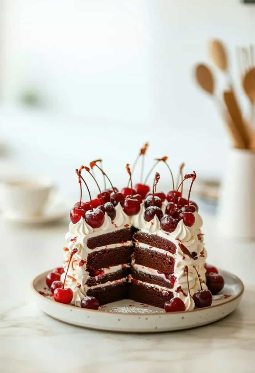 Foto deliciosa de Bolo Floresta Negra Clássico pronta para servir - Bolos & Cupcakes