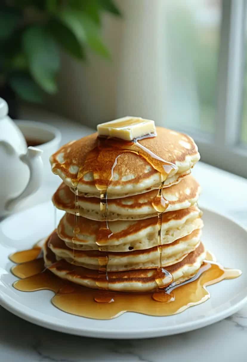 Foto deliciosa de Panquecas Clássicas de Leite Azedo pronta para servir - Panquecas & Waffles