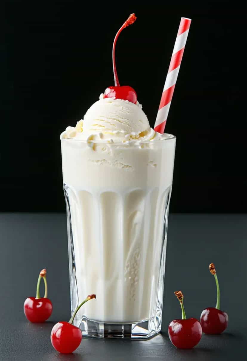 Foto deliciosa de Milkshake de Baunilha Clássico pronta para servir - Milkshakes