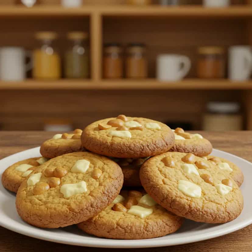 Foto deliciosa de Cookie de Chocolate Branco com Amendoim pronta para servir - Brownies & Cookies