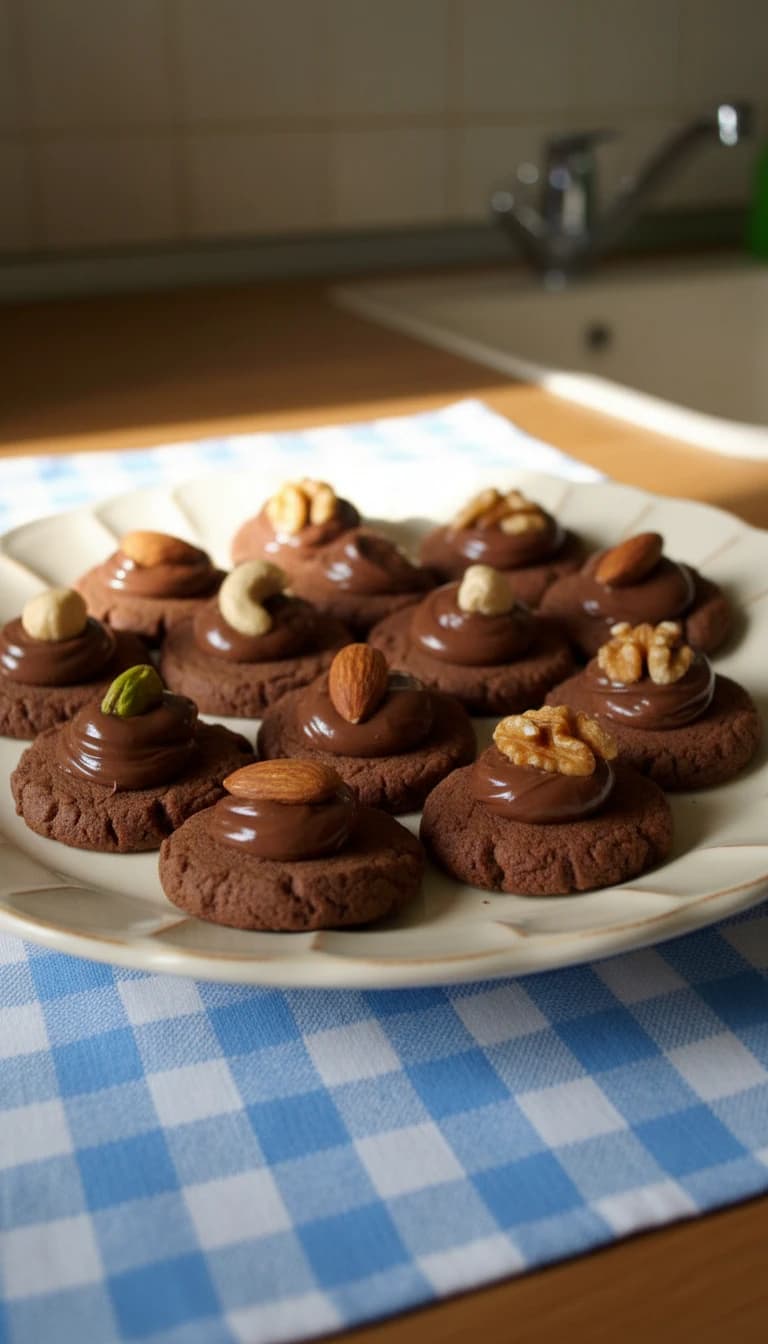Cookies de Chocolate com Nutella e Castanhas