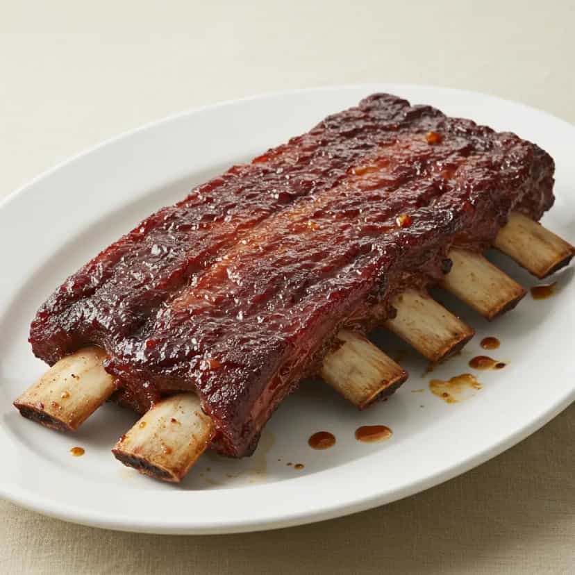 Foto deliciosa de Costela Assada ao Leite com Alecrim e Sálvia pronta para servir - Carnes & Frango