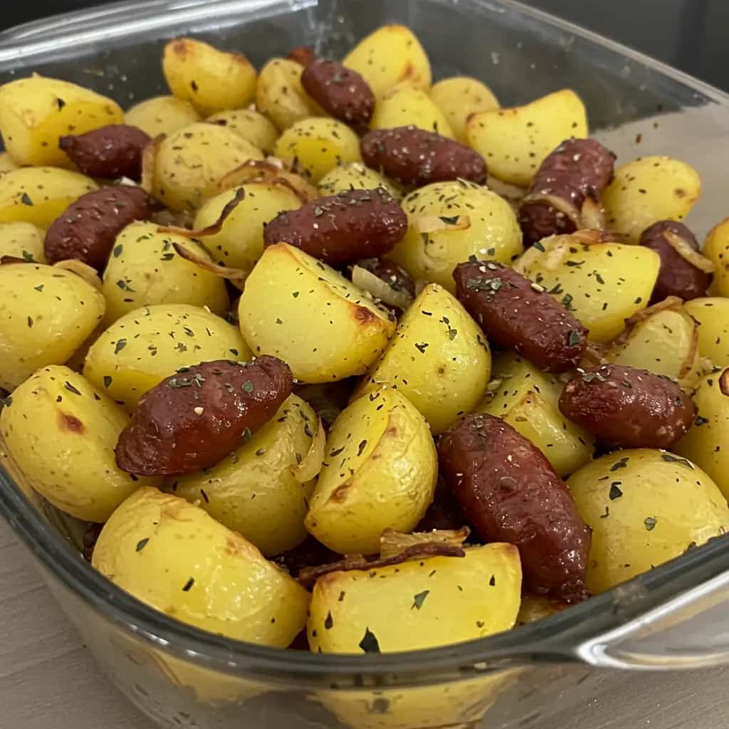 Costela Assada com Batata e Calabresa