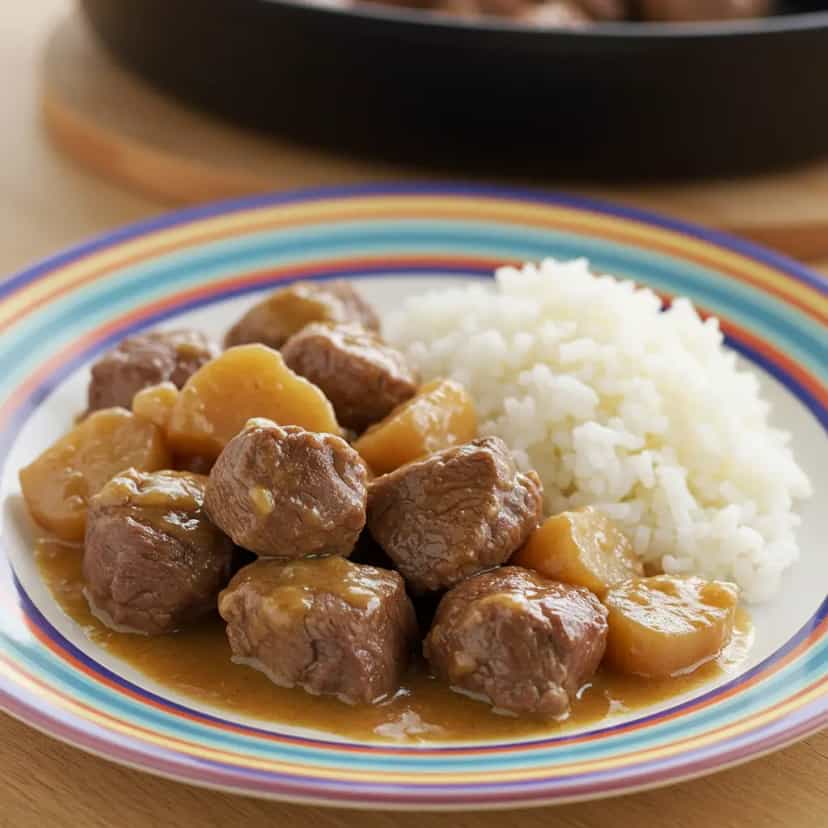 Foto deliciosa de Costela Bovina ao Leite de Coco com Mandioca pronta para servir - Carnes & Frango