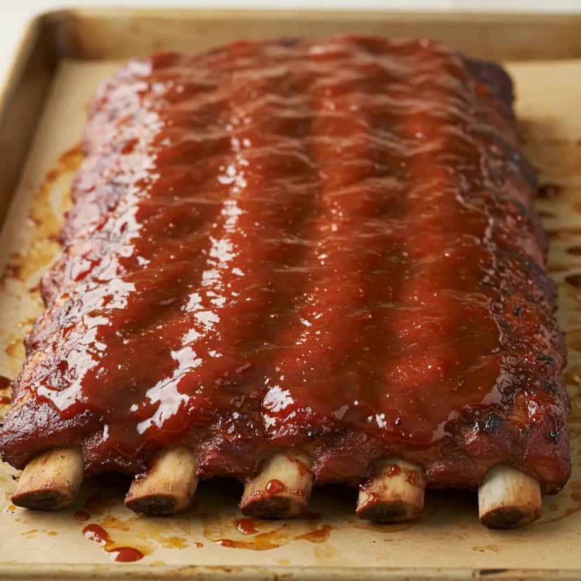 Foto deliciosa de Costela de Porco ao Molho Barbecue pronta para servir - Carnes & Frango