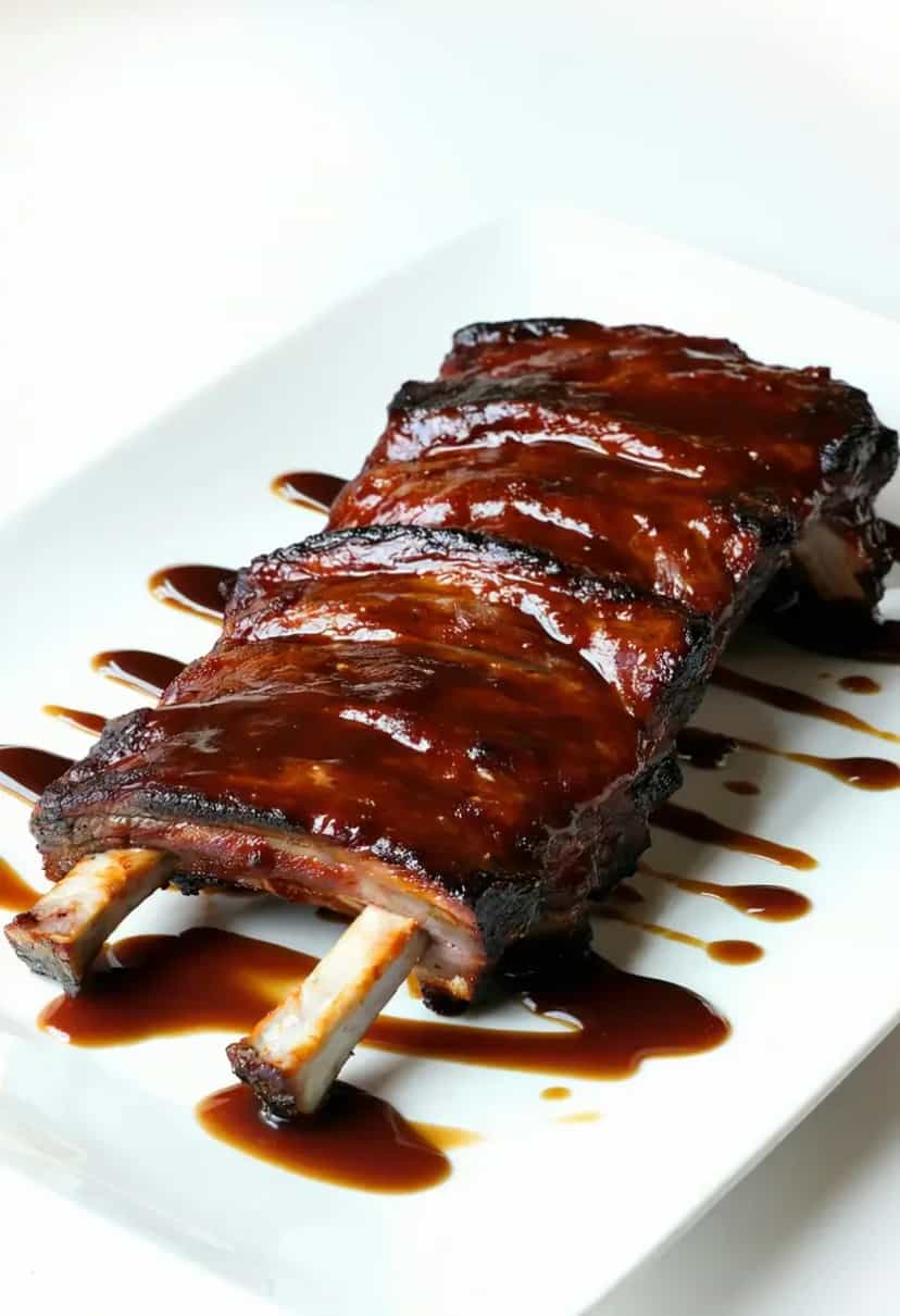 Foto deliciosa de Costelinha de Porco com Molho Barbecue pronta para servir - Carnes & Frango
