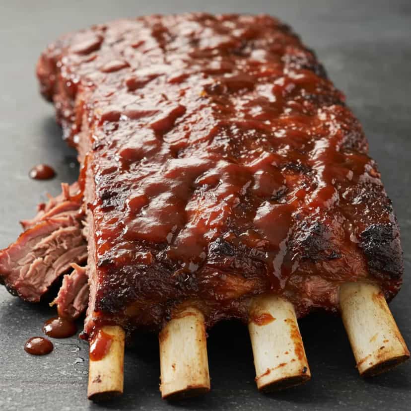 Foto deliciosa de Costelinha Suína ao Molho Barbecue Caseiro pronta para servir - Carnes & Frango
