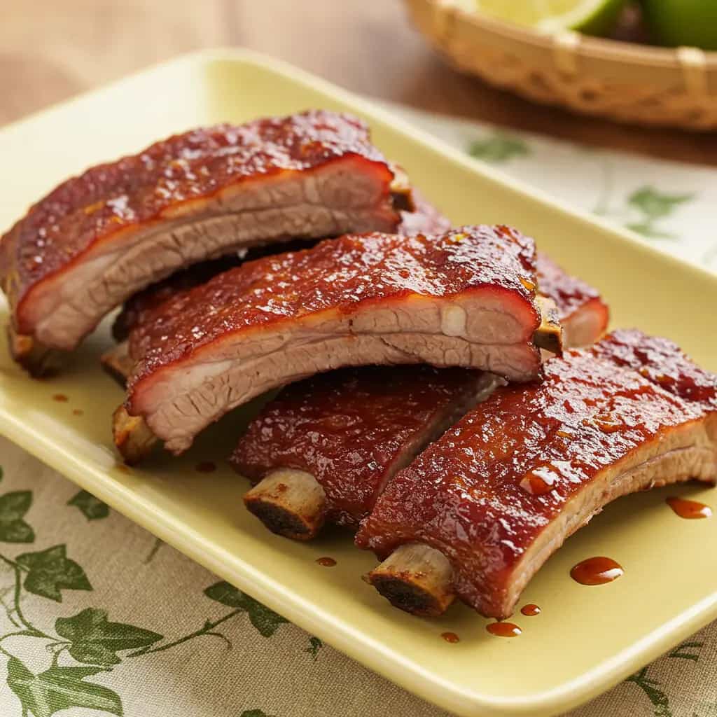 Costelinha Suína Assada com Mel e Laranja