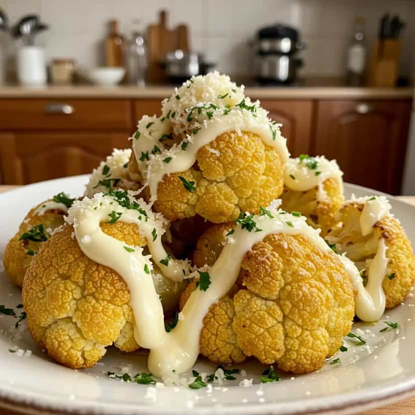 Foto deliciosa de Couve-flor assada na maionese pronta para servir - Snacks Assados