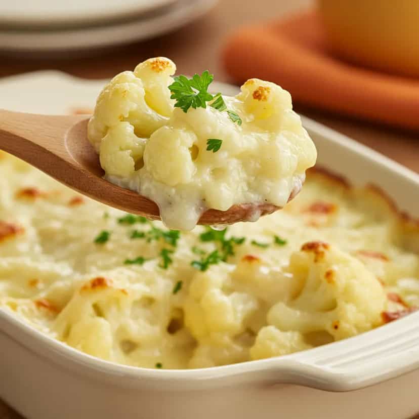 Foto deliciosa de Couve-flor Gratinada ao Leite de Coco pronta para servir - Almoço & Jantar