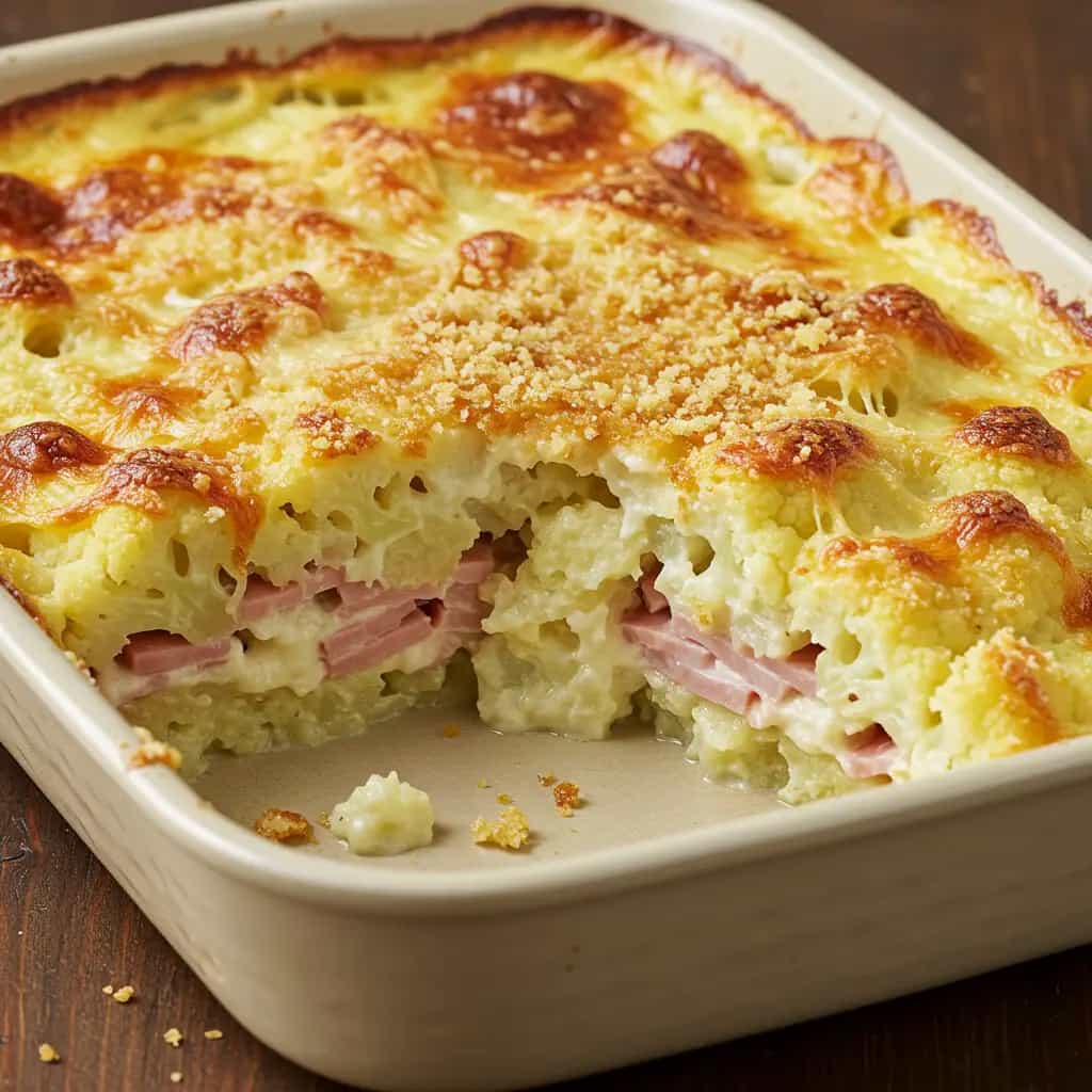 Couve-flor Recheada ao Forno com Presunto e Queijo