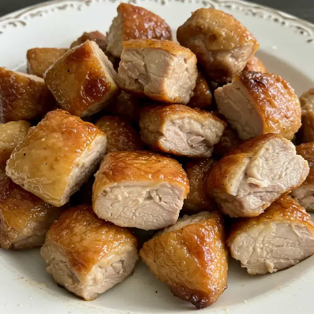 Coxa de frango recheada assada