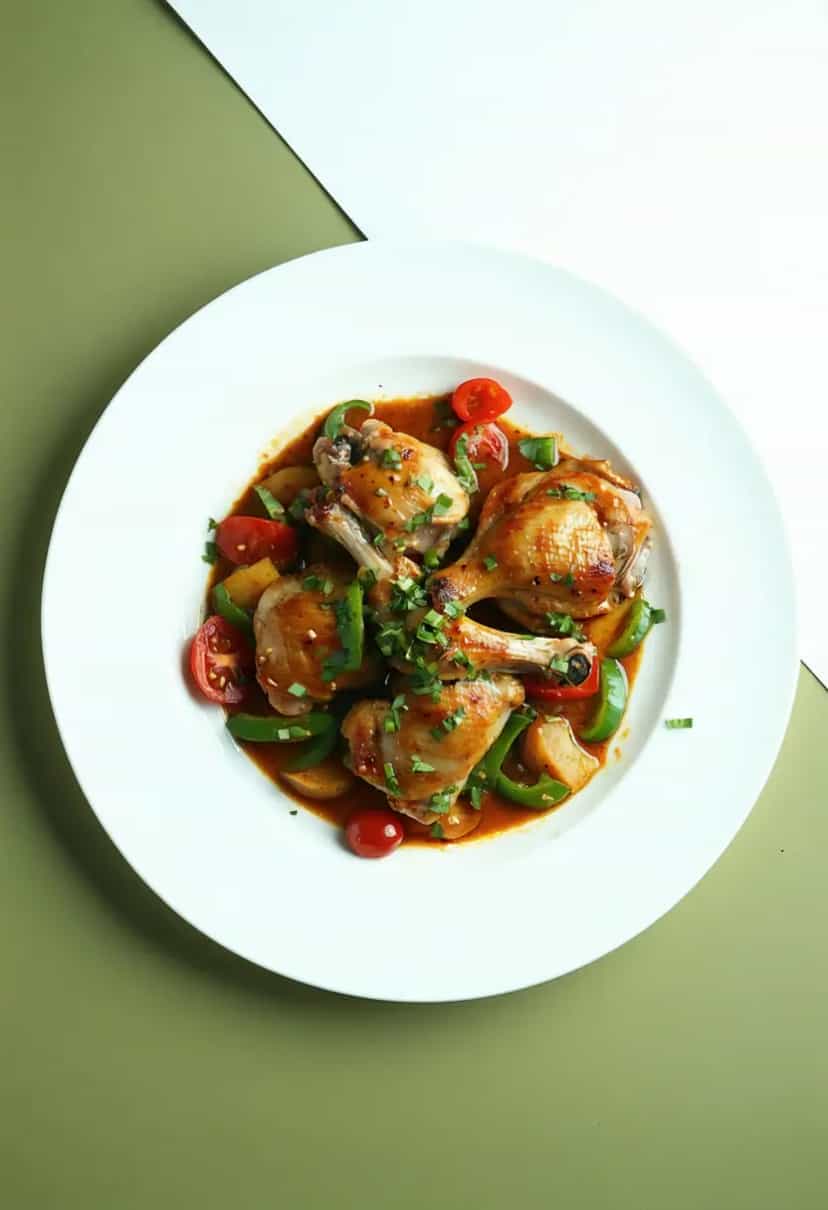Foto deliciosa de Coxa e Sobrecoxa na Panela de Pressão pronta para servir - Carnes & Frango