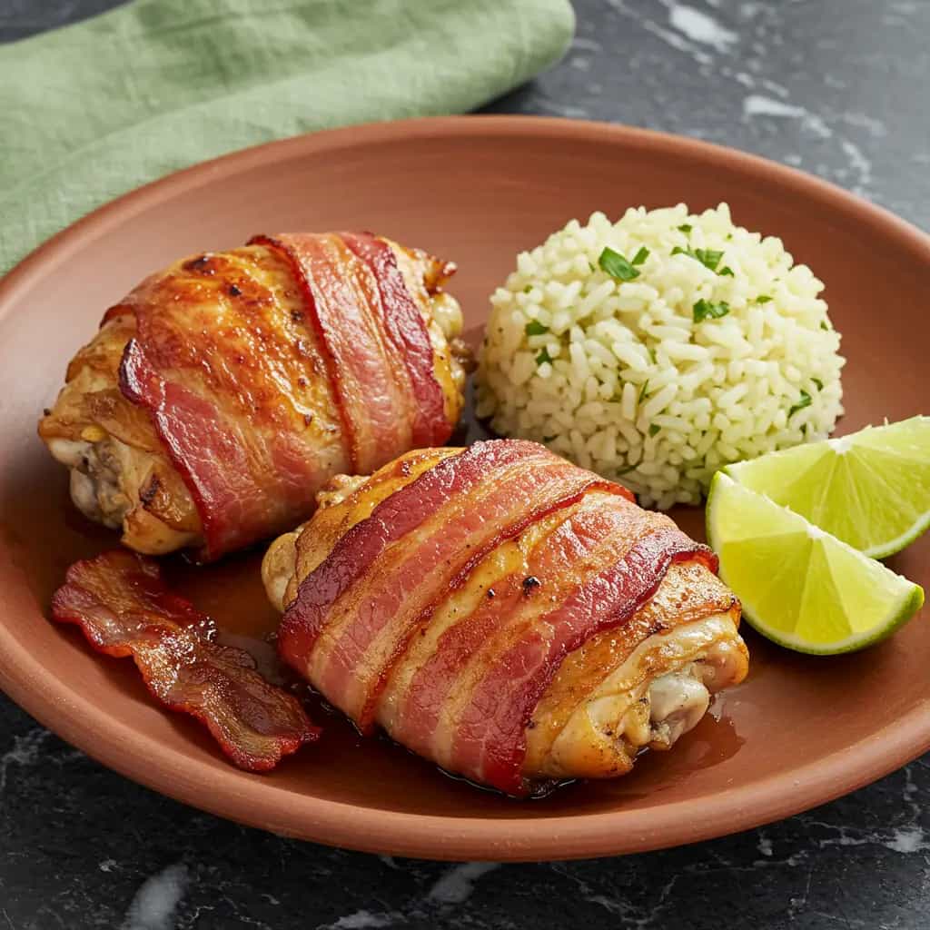 Coxas de Frango com Bacon Assadas