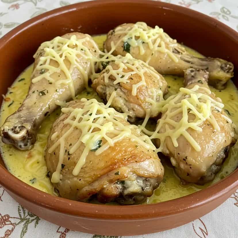 Foto deliciosa de Coxas e Sobrecoxas Assadas com Molho de Maionese e Mostarda pronta para servir - Carnes & Frango