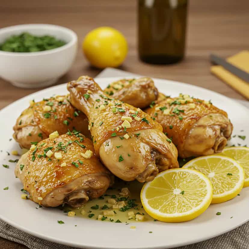 Foto deliciosa de Coxas e sobrecoxas assadas no micro-ondas pronta para servir - No Micro-ondas