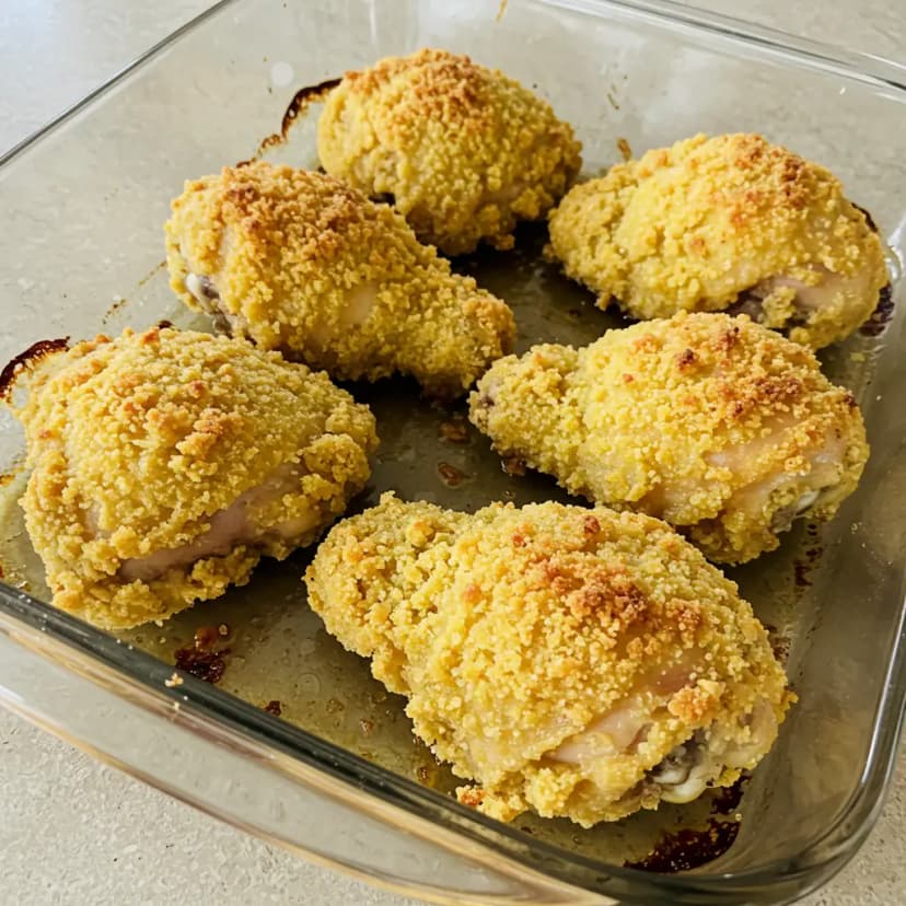 Coxas e Sobrecoxas de Frango Assadas e Empanadas