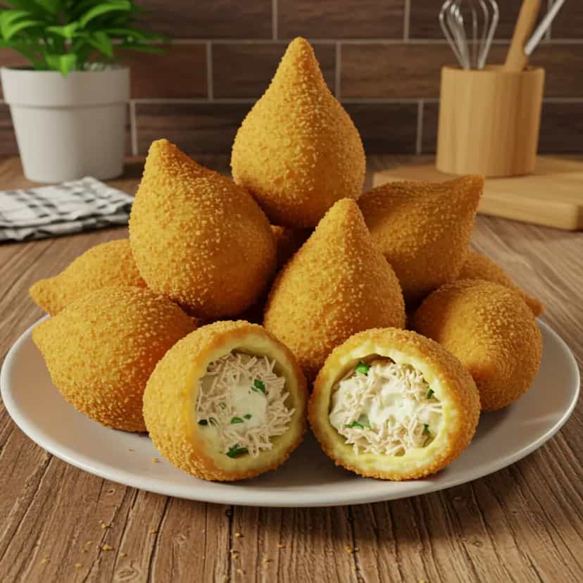 Foto deliciosa de Coxinha de Frango Cremosa pronta para servir - Lanches de Padaria