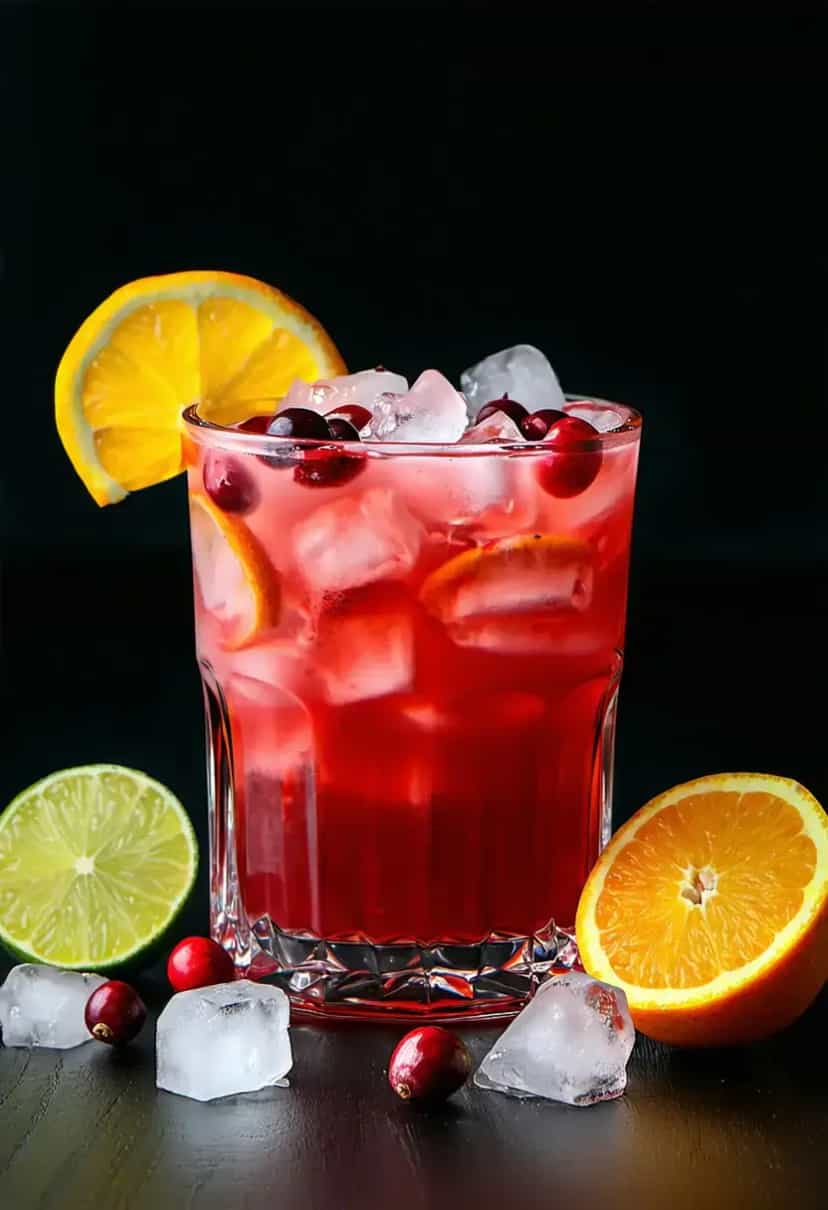 Foto deliciosa de Punch de Vodka com Cranberry pronta para servir - Coquetéis
