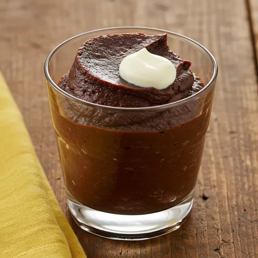Foto deliciosa de Creme de Chocolate com Leite Condensado pronta para servir - Pudins & Cremes