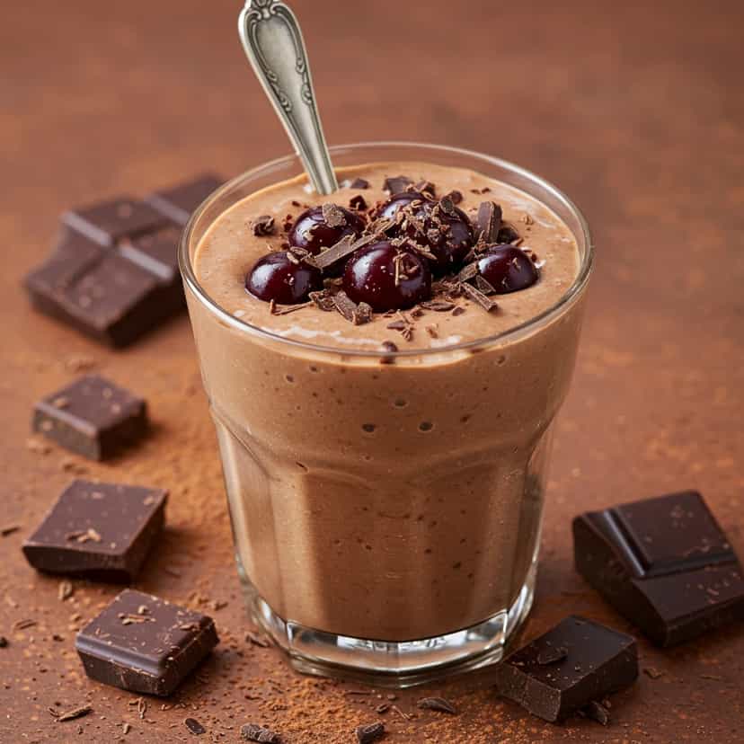 Foto deliciosa de Creme de Iogurte Proteico com Chocolate 70% pronta para servir - Energéticos & Proteicos