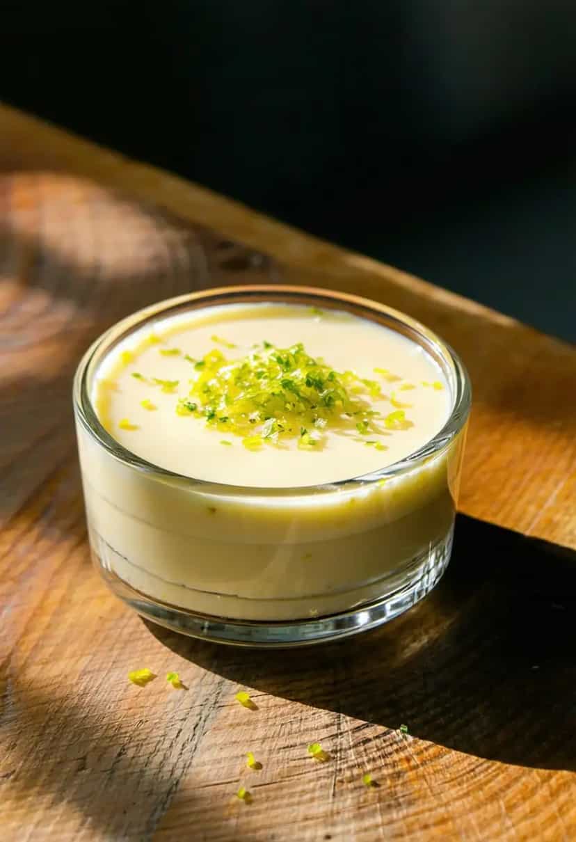 Foto deliciosa de Creme de Leite Caseiro com Limão pronta para servir - Pudins & Cremes
