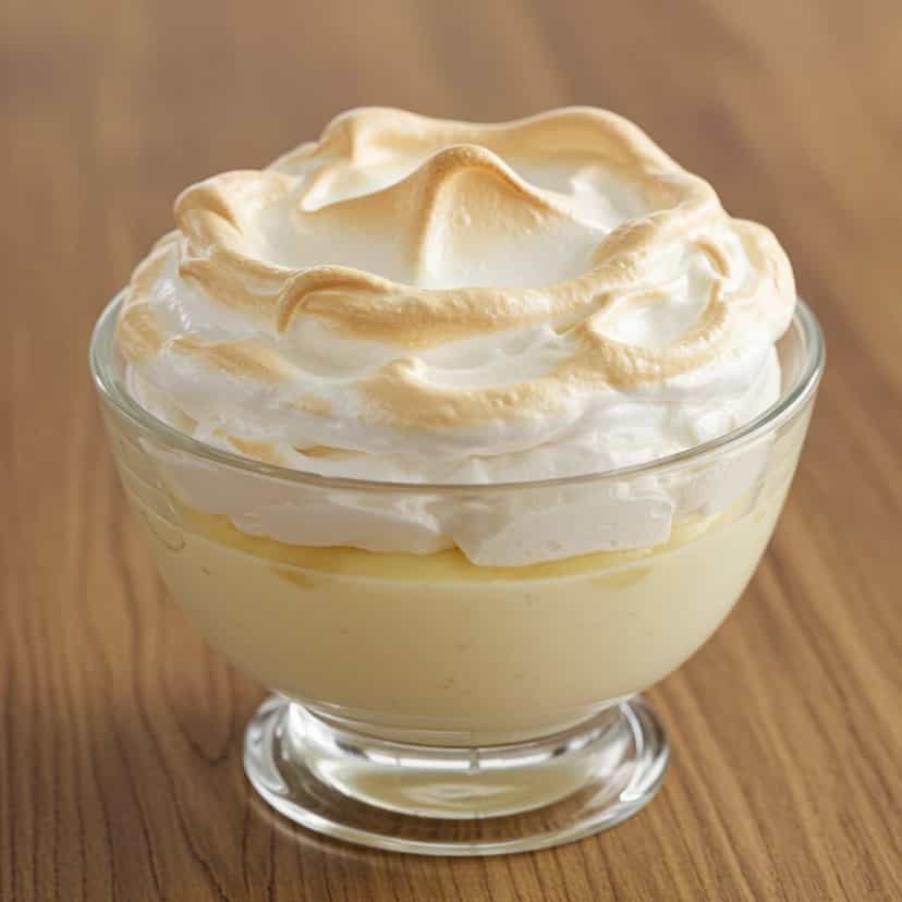 Foto deliciosa de Creme de Leite com Merengue: Sobremesa Deliciosa pronta para servir - Pudins & Cremes