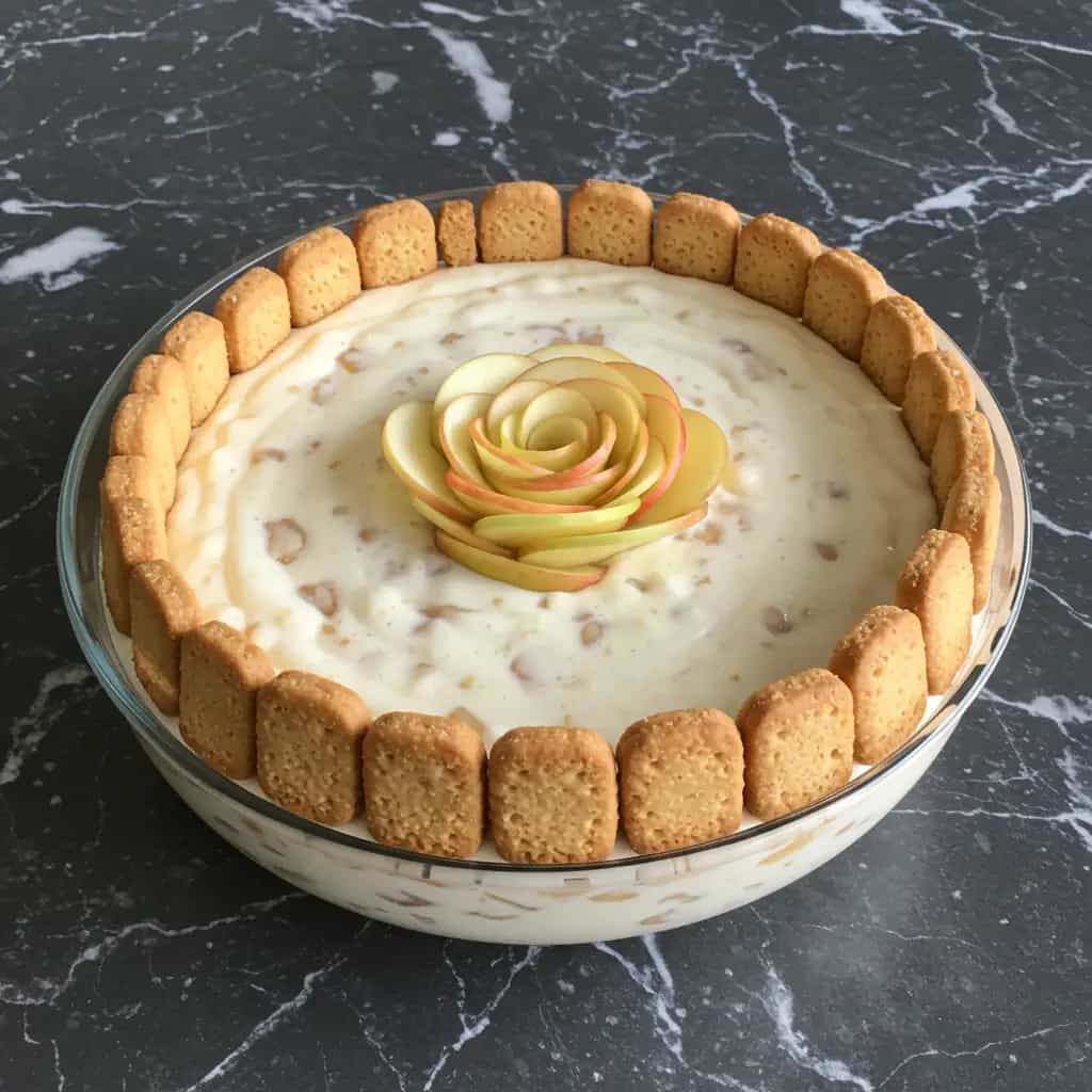 Creme de Maçã com Biscoito Maisena