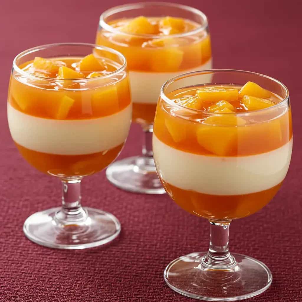 Creme de Pêssego com Camada de Gelatina
