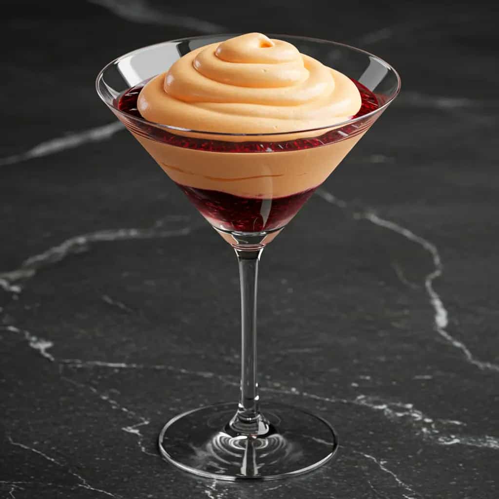 Creme Gelado de Papaia com Licor de Cassis