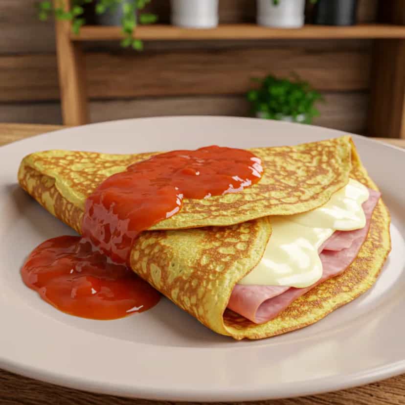 Foto deliciosa de Crepe suiço Ricardo Ribeiro ( igualzinho de feira) pronta para servir - Lanches de Padaria