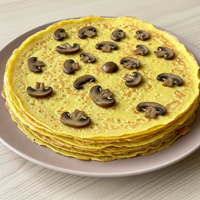 Foto deliciosa de Crepioca com Shimeji e Cebola Caramelizada pronta para servir - Tapioca & Cuscuz