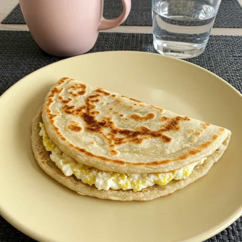 Foto deliciosa de Crepioca de Aveia com Mussarela pronta para servir - Tapioca & Cuscuz