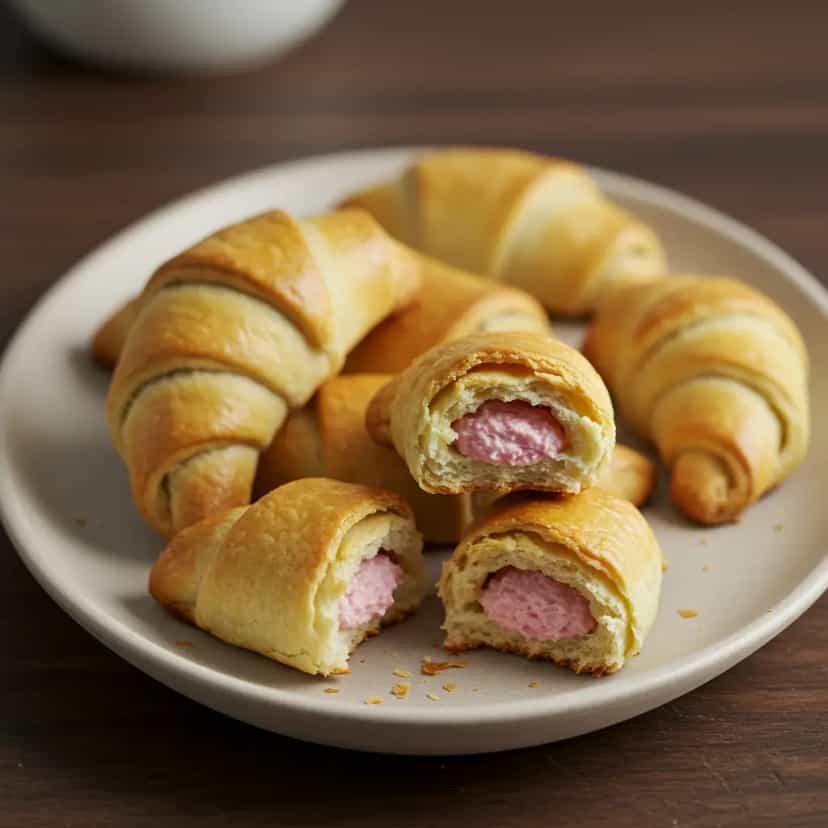 Foto deliciosa de Croissants Caseiros: Receita Tradicional pronta para servir - Brunch
