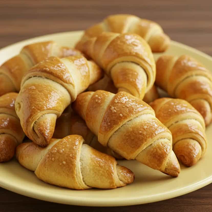 Foto deliciosa de Croissants Caseiros: Receita Tradicional pronta para servir - Brunch