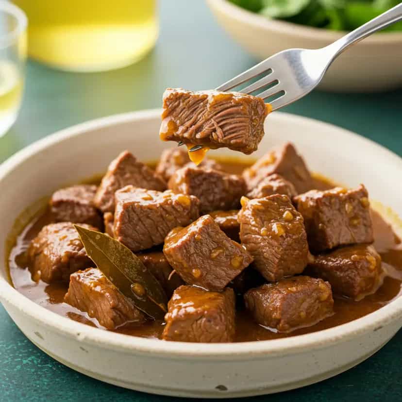 Foto deliciosa de Cubos de Carne ao Molho de Especiarias pronta para servir - Carnes & Frango