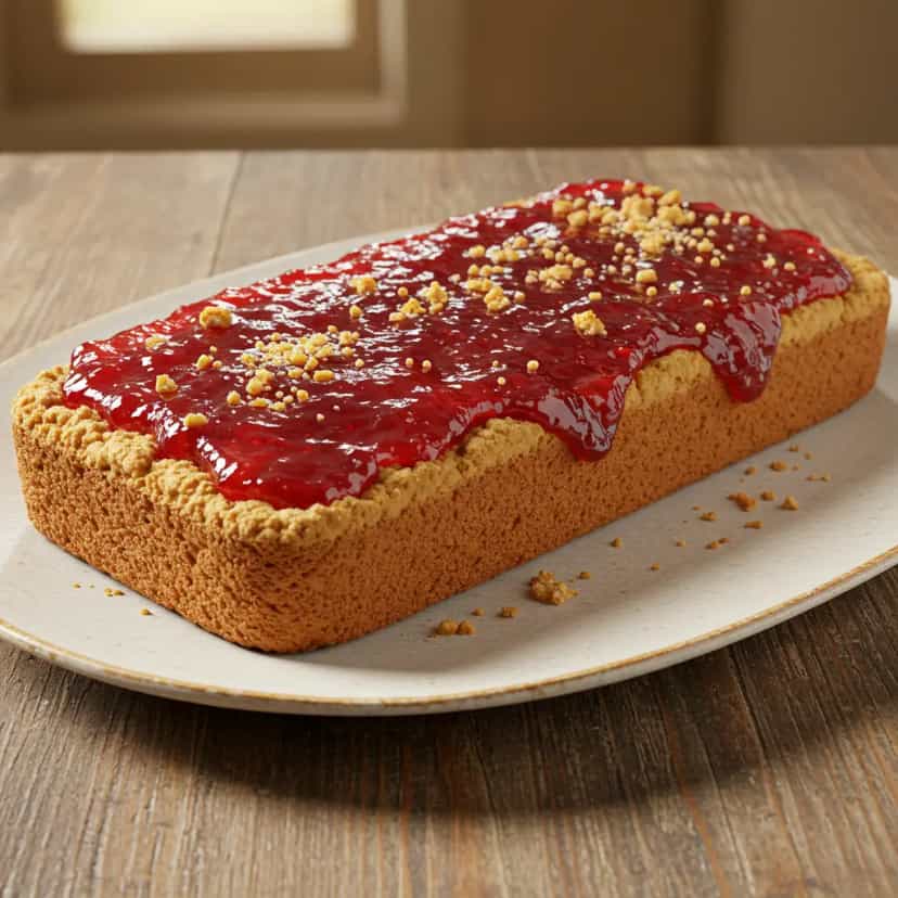 Foto deliciosa de Cuca Alemã Recheada com Geléia de Morango pronta para servir - Bolos & Cupcakes