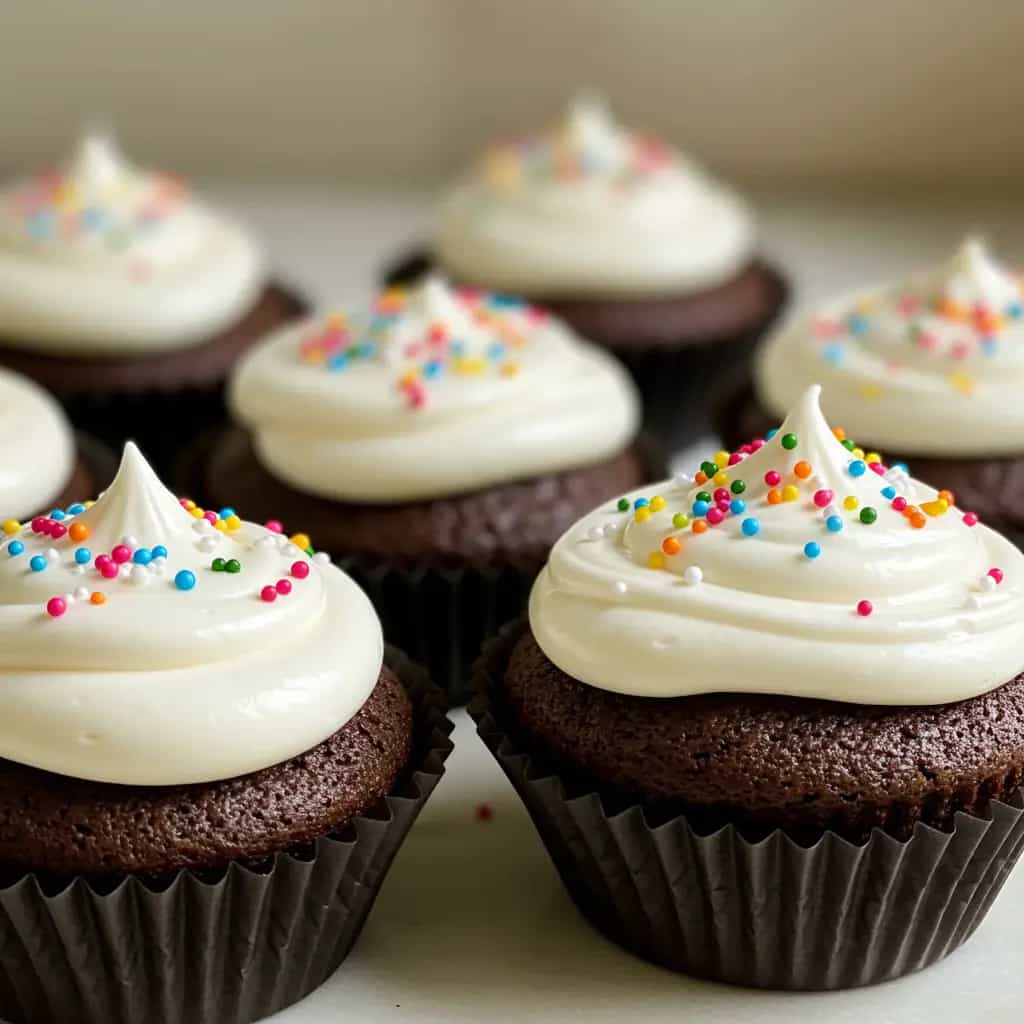 Cupcakes de Chocolate com Chantilly de Leite Condensado