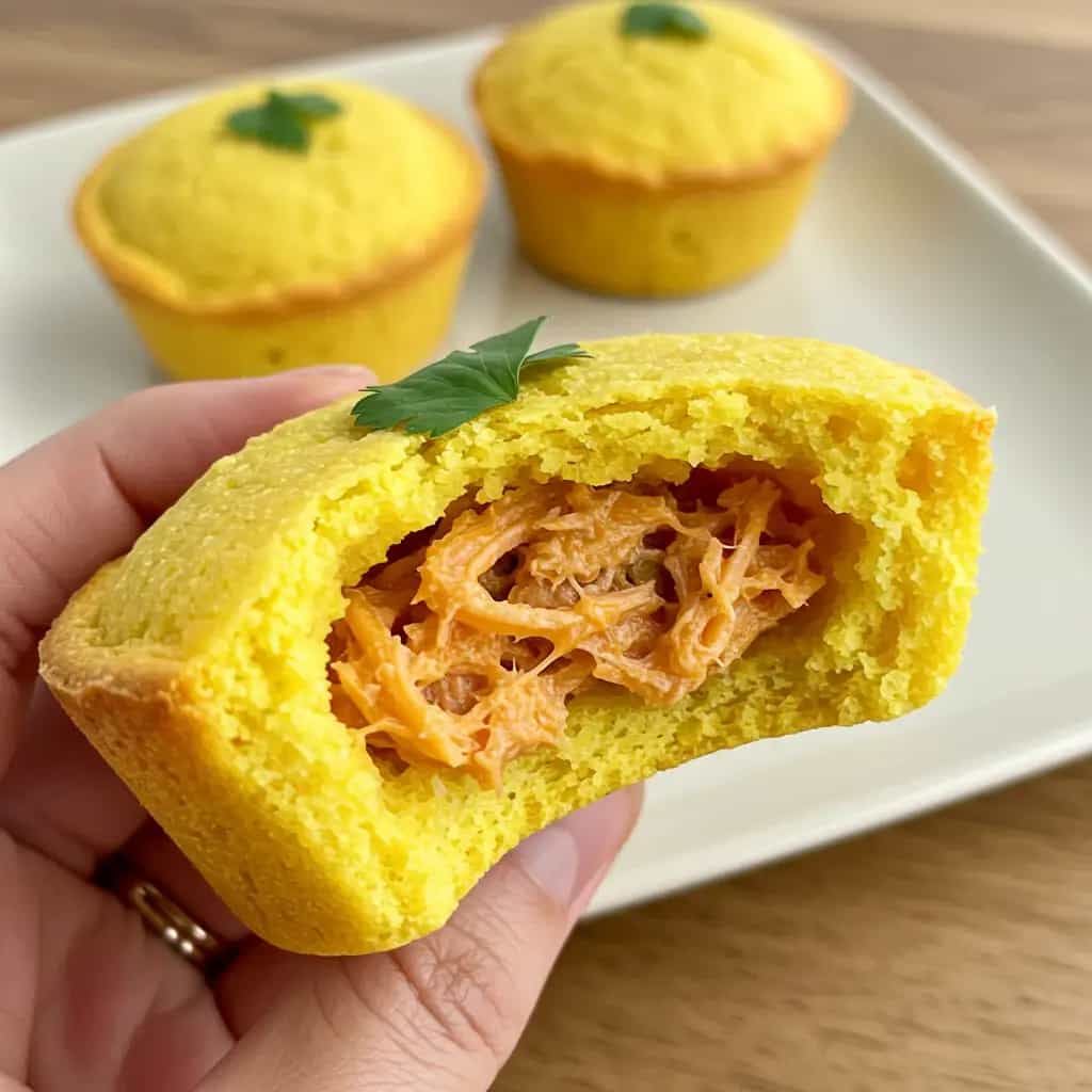 Cupcakes de Frango com Milho e Queijo Parmesão