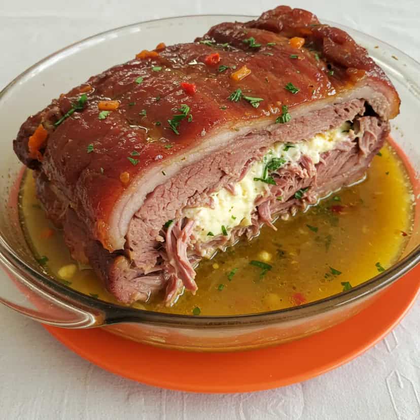 Foto deliciosa de Cupim Recheado com Queijo Parmesão pronta para servir - Carnes & Frango